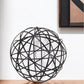 8" Black Solid Wood Hand Painted Tabletop Sculpture