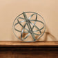 10" Silver Metal Hand Painted Decorative Orb Tabletop Sculpture