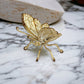 4" Gold Cast Iron Butterfly Tabletop Sculpture