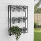 24" X 18" Black And Silver Metal Rectangular Wall Planter