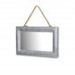 9" Silver Metal Framed Accent Mirror