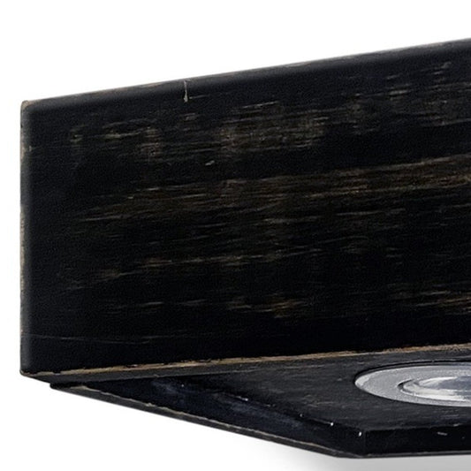 7" Black Wood Wall Mounted Floating Shelf With LED Light