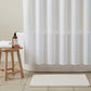 White Puff Sheer Shower Curtain