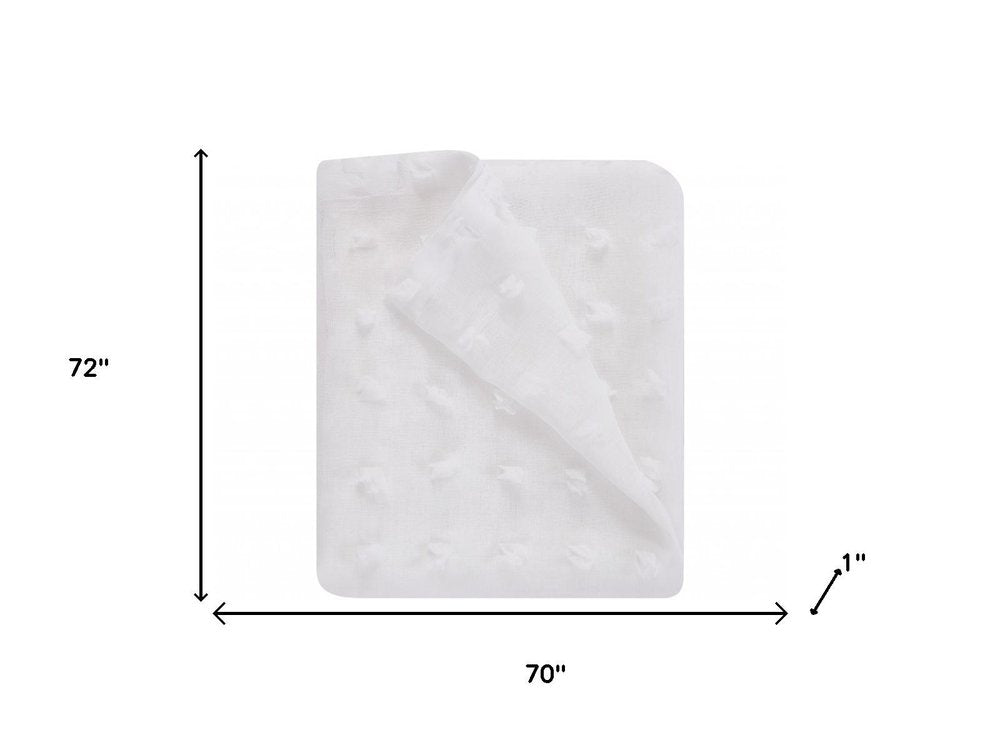 White Puff Sheer Shower Curtain