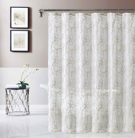 72" Linen Polyester Shower Curtain