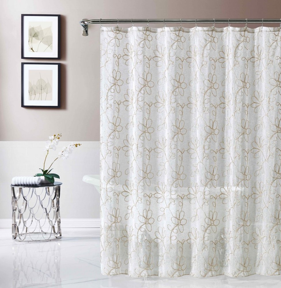 72" Linen Polyester Shower Curtain
