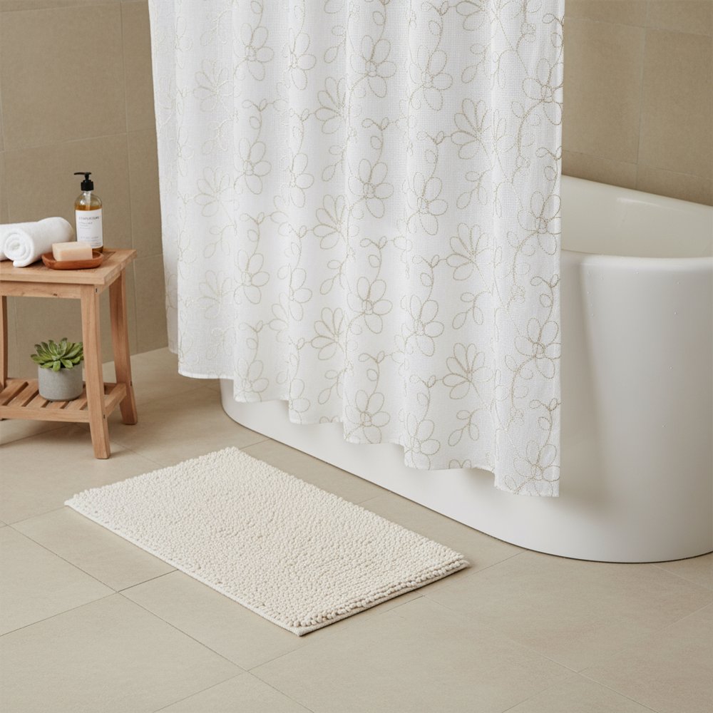 72" Linen Polyester Shower Curtain