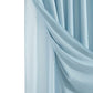 Light Blue Sheer and Grid Shower Curtain and Liner Set