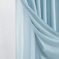 Light Blue Sheer and Grid Shower Curtain and Liner Set