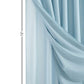 Light Blue Sheer and Grid Shower Curtain and Liner Set