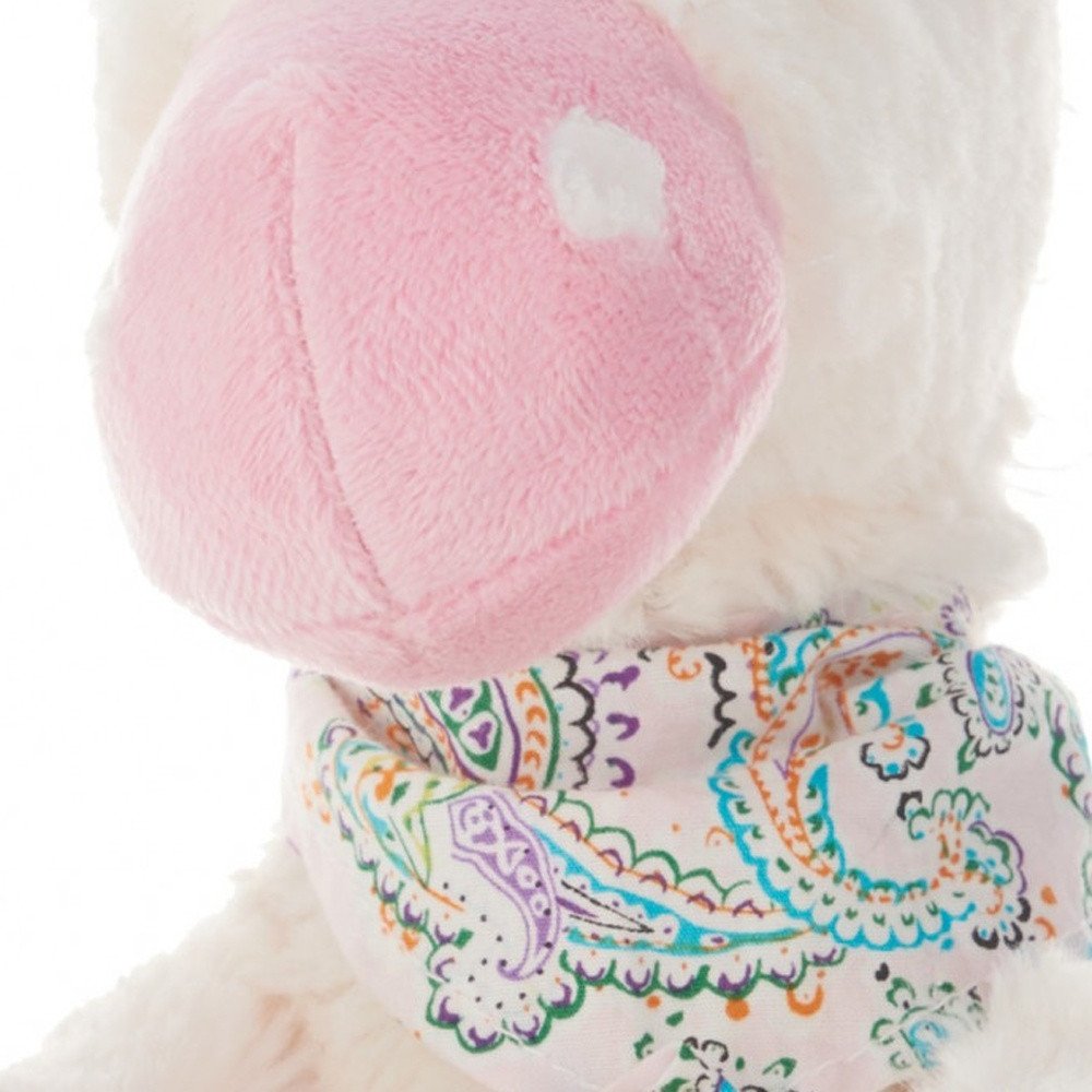 17" X 7" Ivory Unicorn Fabric Throw Pillow with Texture