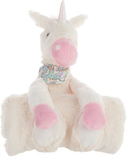 17" X 7" Ivory Unicorn Fabric Throw Pillow with Texture