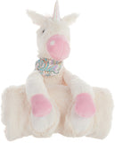 17" X 7" Ivory Unicorn Fabric Throw Pillow with Texture