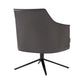 26" Gray and Black Faux Leather Swivel Lounge Chair