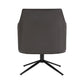 26" Gray and Black Faux Leather Swivel Lounge Chair