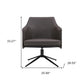 26" Gray and Black Faux Leather Swivel Lounge Chair