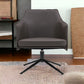26" Gray and Black Faux Leather Swivel Lounge Chair