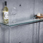 36" Clear and Silver Glass Sled Console Table