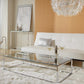 36" Clear and Silver Glass Sled Console Table