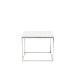 20" Silver And White Square End Table