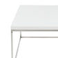 47" White and Silver Wood And Metal Frame Coffee Table