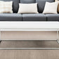 47" White and Silver Wood And Metal Frame Coffee Table