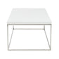47" White and Silver Wood And Metal Frame Coffee Table