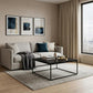 35" Black Wood And Metal Square Frame Coffee Table