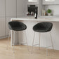 Set of Two 26" Black And Silver Steel Low Back Counter Height Bar Chairs