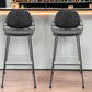 Set of Two 30" Black Steel Low Back Bar Height Bar Chairs