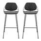 Set of Two 30" Black Steel Low Back Bar Height Bar Chairs