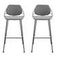 Set of Two 30" Light Gray And Black Steel Low Back Bar Height Bar Chairs