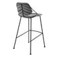 Set of Two 30" Light Gray And Black Steel Low Back Bar Height Bar Chairs