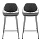 Set of Two 26" Black Steel Low Back Counter Height Bar Chairs