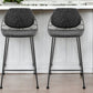 Set of Two 26" Black Steel Low Back Counter Height Bar Chairs