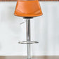 32" Terra Cotta And Silver Steel Swivel Low Back Bar Height Bar Chair