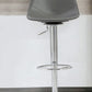 32" Gray And Silver Steel Swivel Low Back Bar Height Bar Chair