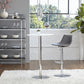 32" Gray And Silver Steel Swivel Low Back Bar Height Bar Chair