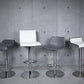 32" Gray And Silver Steel Swivel Low Back Bar Height Bar Chair