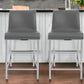 Set of Two 24" Gray And Silver Steel Low Back Counter Height Bar Chairs