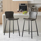 Set of Two 26" Gray And Black Steel Low Back Counter Height Bar Chairs