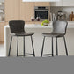 Set of Two 26" Gray And Black Steel Low Back Counter Height Bar Chairs