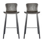Set of Two 30" Gray And Black Steel Low Back Bar Height Bar Chairs