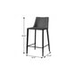 26" Black Steel Low Back Counter Height Bar Chair
