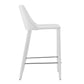 26" White Steel Low Back Counter Height Bar Chair