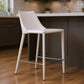 26" White Steel Low Back Counter Height Bar Chair