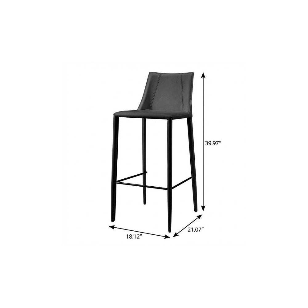 30" Black Steel Low Back Bar Height Bar Chair