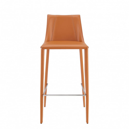 30" Terra Cotta Steel Low Back Bar Height Bar Chair