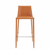 30" Terra Cotta Steel Low Back Bar Height Bar Chair