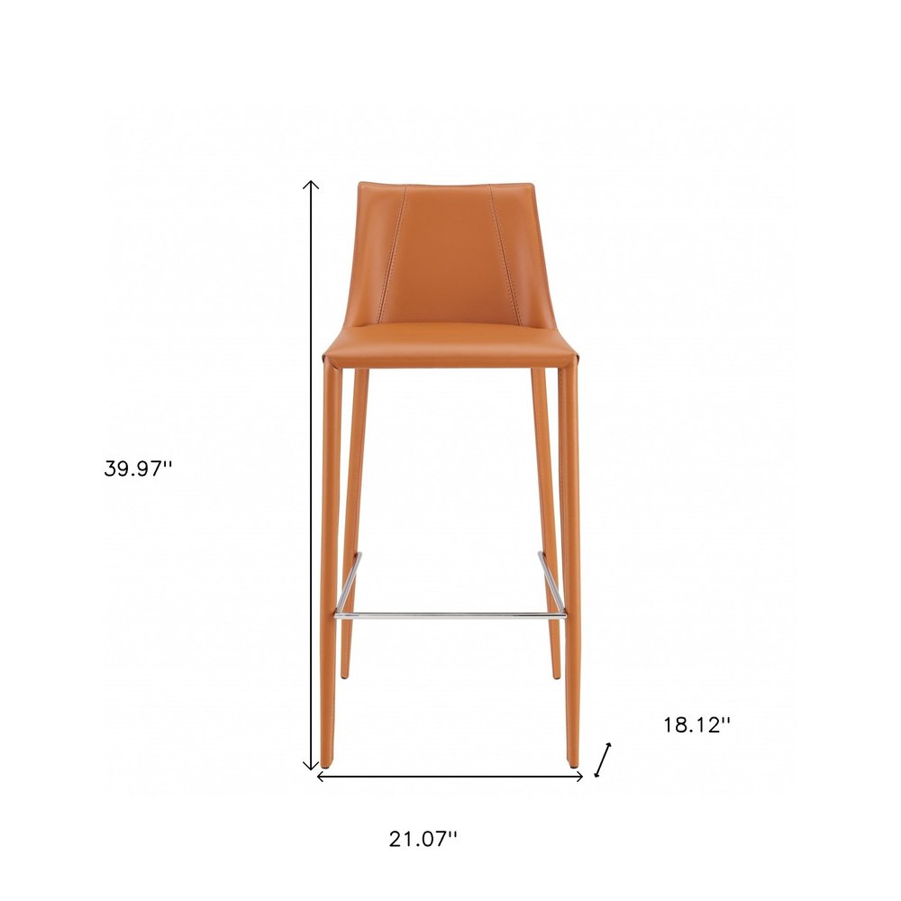 30" Terra Cotta Steel Low Back Bar Height Bar Chair